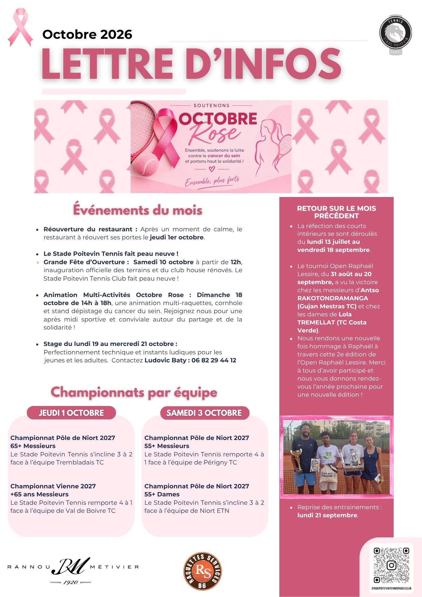 Lettre d'info Octobre 2026