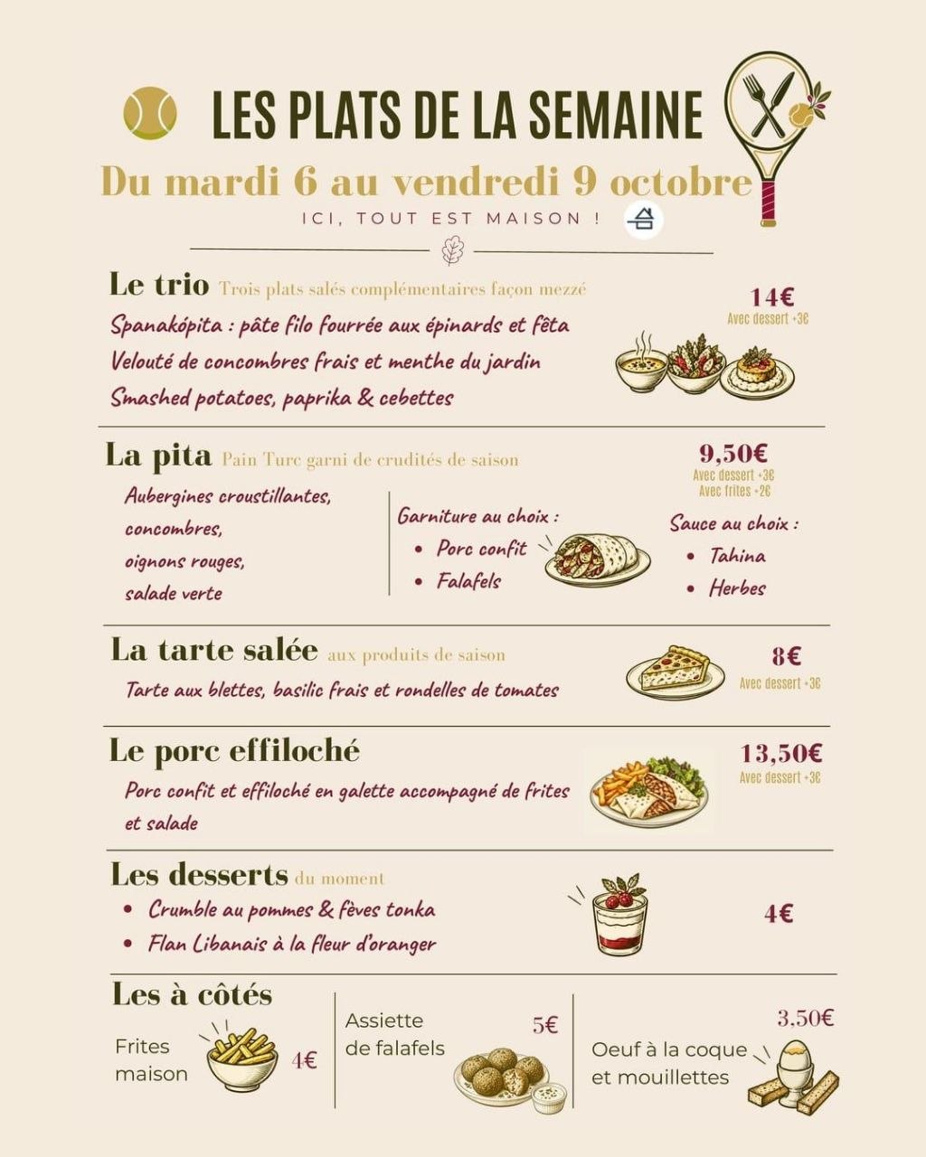 Plats de la semaine